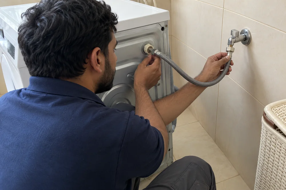 فحص توصيلات الماء